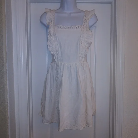 Fashion On Earth White Ruffle Dress